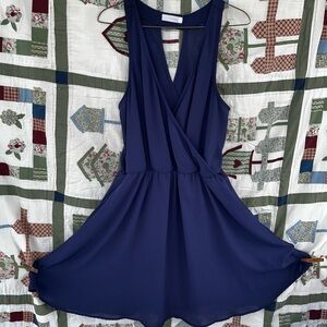 Lush Kylie Skater Dress  - size M. Navy blue.